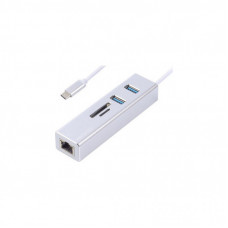 Концентратор Maxxter USB to Gigabit Ethernet, 2 Ports USB 3.0 + microSD/TF card r (NECH-2P-SD-01)