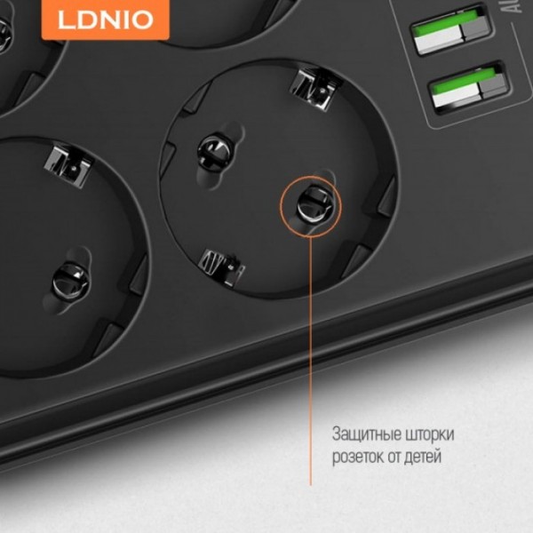 Сетевой фильтр-удлинитель LDNIO SE6403 6 розеток и 4 USB 2 м Чёрный (41805) Сетевой фильтр-удлинитель LDNIO SE6403 6 розеток и 4 USB 2 м Чёрный (41805)