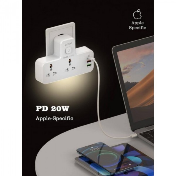 Сетевой разветвитель фильтр LDNIO SC2311 на 2 розетки 2 USB 3A + Type C (51015) Сетевой разветвитель фильтр LDNIO SC2311 на 2 розетки 2 USB 3A + Type C (51015)