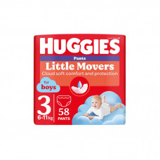 Подгузники Huggies Little Movers/Pants 3 Mega 6-11 кг для мальчиков 58 ш (5029053547473)