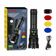 Аккумуляторный фонарь с боковым светом и фильтрами СОВА CB-A280-TG+COB (121315)