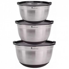 Миска MasterPro Foodies collection набір 3 шт з кришками 18/22/26 см (BGEU-5524)