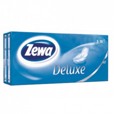 Салфетки косметические Zewa Deluxe 3 слоя 10 шт х 10 пачек (9011111516145)