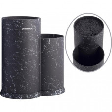 Підставка-колода Ofenbach Black Marble для кухонних ножів і ножиць 20х12х22.5см, подвійна кругла (109425)