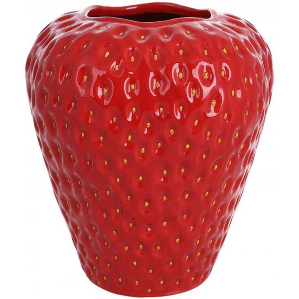 Ваза керамічна Strawberry Ø24х27см, червона (133725)