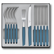 Набор столовых приборов Victorinox Swiss Modern Table Set 12 шт Tomato Blue (6.9096.11W2.12)