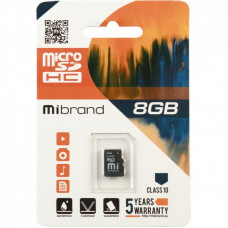 Карта памяти Mibrand 8GB microSDHC class 10 (MICDHC10/8GB)