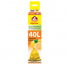 Пакеты для мусора Помічниця С затяжками С ароматом лимона Eco Friendly Supreme 40 л 12 шт. (4820212004964)