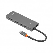 Концентратор HiSmart USB-C to 2xUSB 3.0 + 2xUSB-C + SD + TF + HDMI 4K60Hz gray (CA913459)