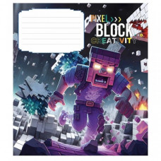 Тетрадь ученическая "Pixel Block" 012-3407L-2 в линию, 12 листов