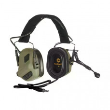 Активные защитные наушники Earmor M32 PLUS (FG) Olive с гарнитурой (100835)