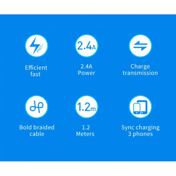 Кабель для зарядки телефонов AWEI CL 971 3 в 1 USB to Type-C+Lightning+MicroUSB 2,4A (51045) Кабель для зарядки телефонов AWEI CL 971 3 в 1 USB to Type-C+Lightning+MicroUSB 2,4A (51045)