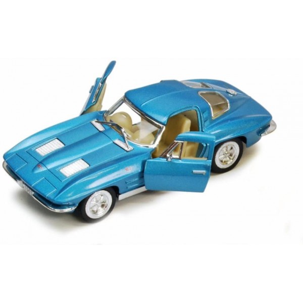 Детская модель машинки Corvette "Sting Rey" 1963 Kinsmart KT5358W инерционная, 1:32 (Blue)