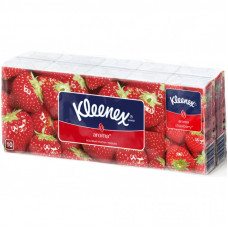 Салфетки косметические Kleenex Aroma с ароматом клубники двухслойные 10 пачек по 10 шт. (5029053028323)