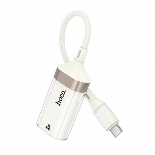 Адаптер переходник HOCO UA41B Crystal, Type-C to Ethernet RJ45 (100 Mbps) (133845)