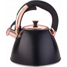 Чайник Kamille Whistling Kettle Black&Rose 3л з нержавіючої сталі зі свистком (97845)