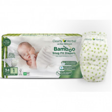 Подгузники Clearly Herbal Bamboo, розмір 1 (2-5 кг), 34 шт (1133)