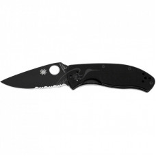 Нож Spyderco Tenacious Black Blade полусеррейтор (C122GBBKPS)