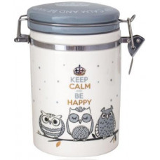 Банка керамічна Be Happy "Совушки» 0.9 л, кришка з засувкою (109095)