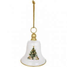 Підвіска декоративна "Christmas Bell" Ø19.5х26см, біла металева (134395)