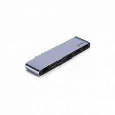 Концентратор Ugreen USB3.1 MacBook Pro 2*Type-C to HDMI/USB 3.0x2/HDMI/RJ45/PD CM218 (50984)