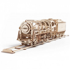 Конструктор Ugears механический Локомотив з тендером (70012)