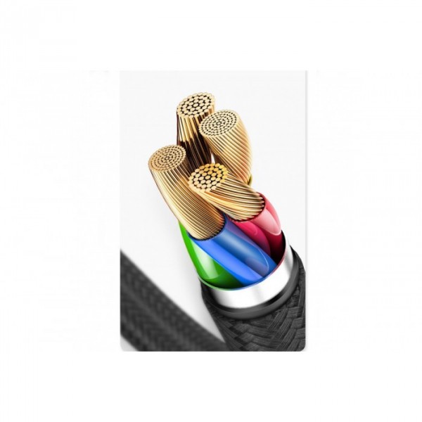 Кабель Baseus Data Lightning 2.4A 1 м CALKLF-P01 Боковой USB Чёрный Оригинал (38795)