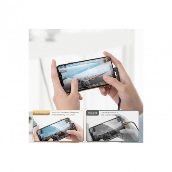 Кабель Baseus Data Lightning 2.4A 1 м CALKLF-P01 Боковой USB Чёрный Оригинал (38795)