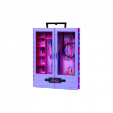 Аксессуар к кукле Barbie Сиреневый шкаф для одежды с куклой (HJL66)