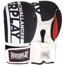 Боксерские перчатки PowerPlay 3086 Matt Challenger Чорно-Білі 14 унцій (PP_3086_14oz_Bl/White)