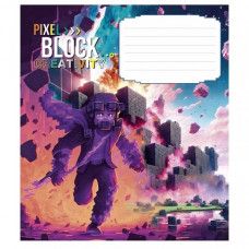 Тетрадь ученическая "Pixel Block" 012-3407K-4 в клетку, 12 листов