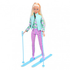 Детская кукла "Лыжница" 8520(Turquoise) бирюзовый, шарнирная 29 см