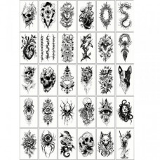 Набор детских временных тату "Черные мини №5" black-tattoo-mini-set-5-T