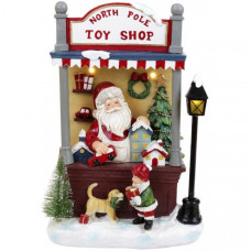Новорічна композиція «North Pole Toy Shop» з LED підсвічуванням 21х14х33см, полістоун (113506)