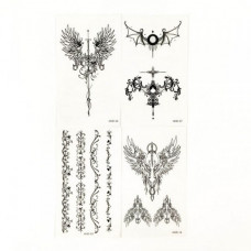 Набор временных тату «Готика» black-tattoo-mini-set-gotic из 4 черных по 9,5 х 5,5 см