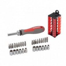 Отвертка с храповым механизмом и комплектом насадок 31 ед INTERTOOL VT-3374 (107316)