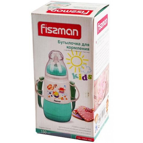 Пляшка дитяча для годування Fissman Babies "Кумедне купання" 150мл з ремінцем, аквамарин (114316) Пляшка дитяча для годування Fissman Babies "Кумедне купання" 150мл з ремінцем, аквамарин (114316)