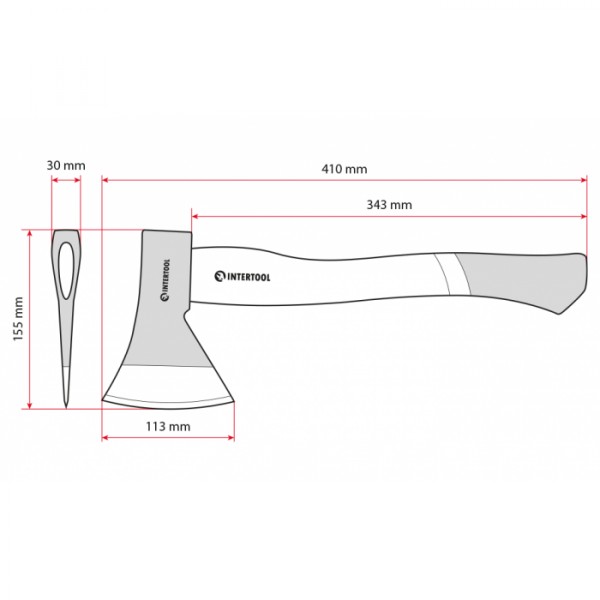 Топор 800 г, ручка пекан, 48-57 HRC INTERTOOL HT-0257 (119416) Топор 800 г, ручка пекан, 48-57 HRC INTERTOOL HT-0257 (119416)