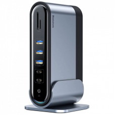 Концентратор Baseus USB3.2 Type-C to 1xHDMI/VGA/4xUSB-C/5xUSB/RJ45/SD/TRRS 3.5mm/PD 100W + PA 16 in 1 (CAHUB-BG0G)