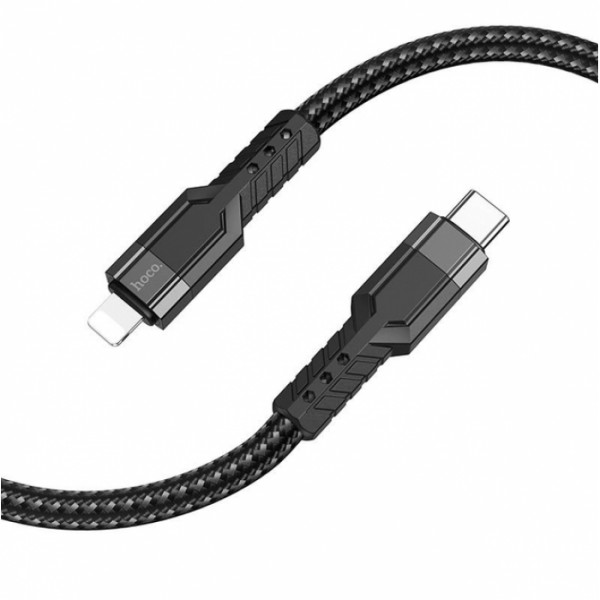 Кабель для телефона с быстрой зарядкой Type-C to Lightning Apple iPhone HOCO U110 120см 20W Черный (59826)