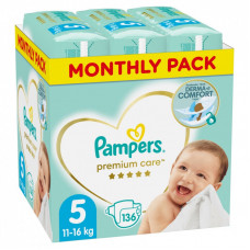 Подгузники Pampers Premium Care Junior Размер 5 (11-16 кг), 136 шт (8001090959690)