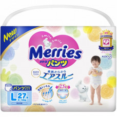 Подгузники Merries трусики для детей размер L 9-14 кг 27 шт (584753)