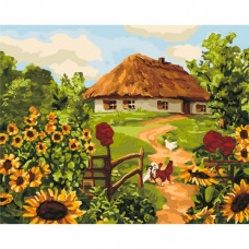 Картина по номерам. "Украинская хатка" 40*50см KHO2280