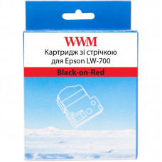Лента для принтера этикеток WWM для Epson LW-700 24mm х 8m Black-on-Red (WWM-SC24R)