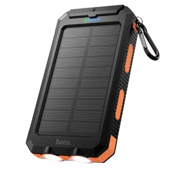 Внешний аккумулятор Power Bank HOCO J164 Platinum Solar 8000mAh 10W, с солнечной панелью и LED фонариком (134436)