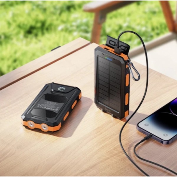 Внешний аккумулятор Power Bank HOCO J164 Platinum Solar 8000mAh 10W, с солнечной панелью и LED фонариком (134436) Внешний аккумулятор Power Bank HOCO J164 Platinum Solar 8000mAh 10W, с солнечной панелью и LED фонариком (134436)