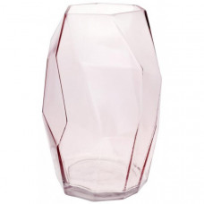Ваза декоративна Ancient Glass "Айсберг" 28х18см, скло, рожевий (112246)