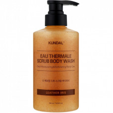 Гель для душа Kundal Eau Thermal Scrub Body Wash Leather Iris 500 мл (8809809428679)