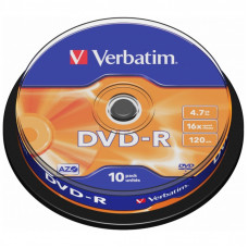 Диск DVD Verbatim 4.7Gb 16X CakeBox 10шт (43523)