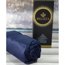 Сатинове простирадло на резинці 160х200см та 2 наволочки 50х70см, Belizza "Royal blue" (114056)